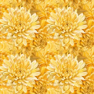 Gold Chrysanthemum, seamless pattern preview