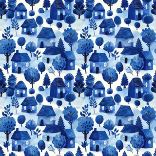 Lavender Cottage, seamless pattern preview