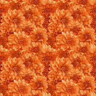 Orange Chrysanthemums, seamless pattern preview